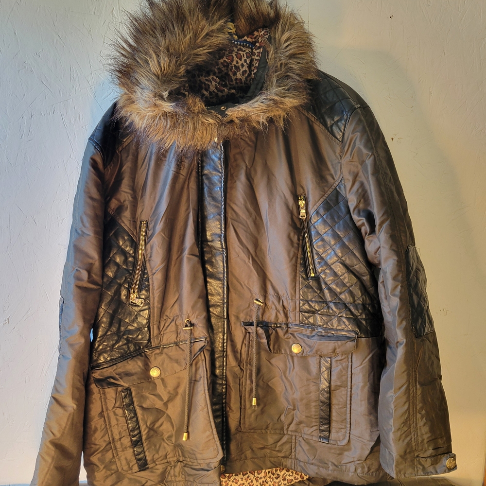 Black Celsius premium jacket with fur hooded Size 3x